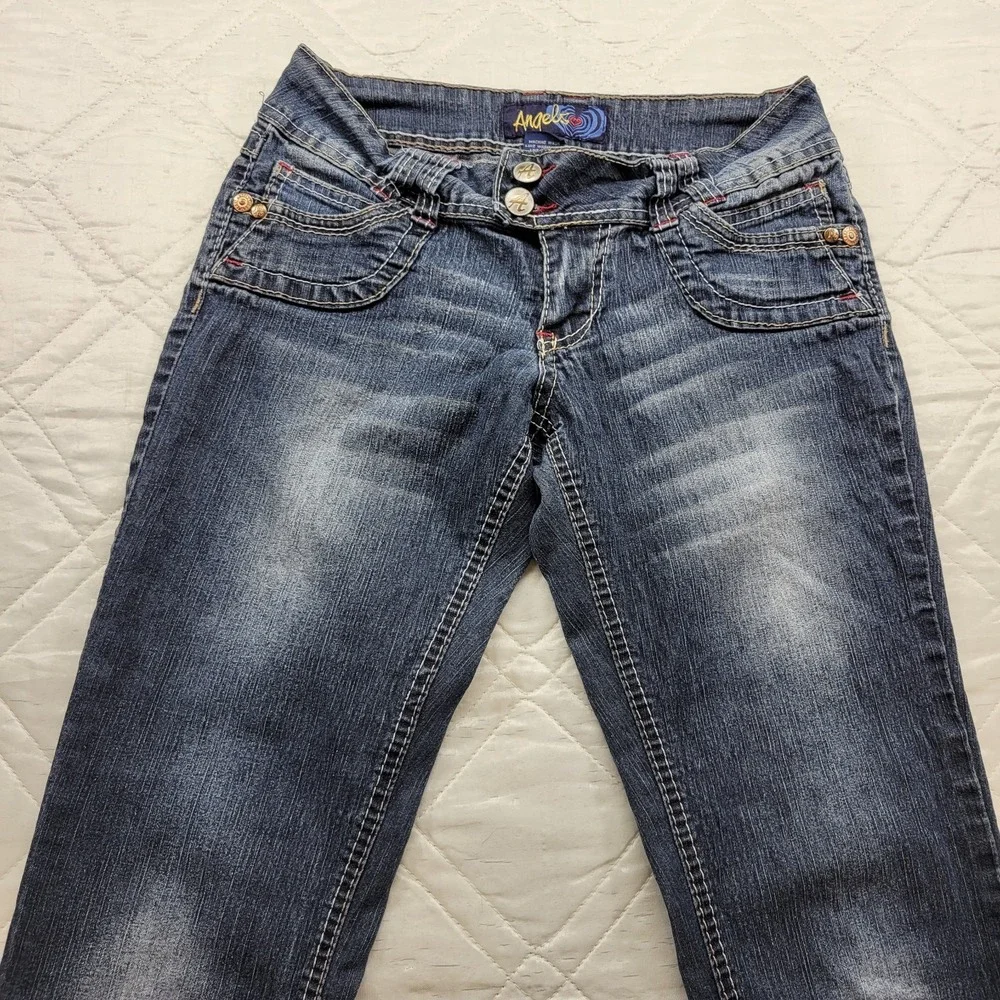 Angels well worn blue jeans size 7 w/ flap pockets